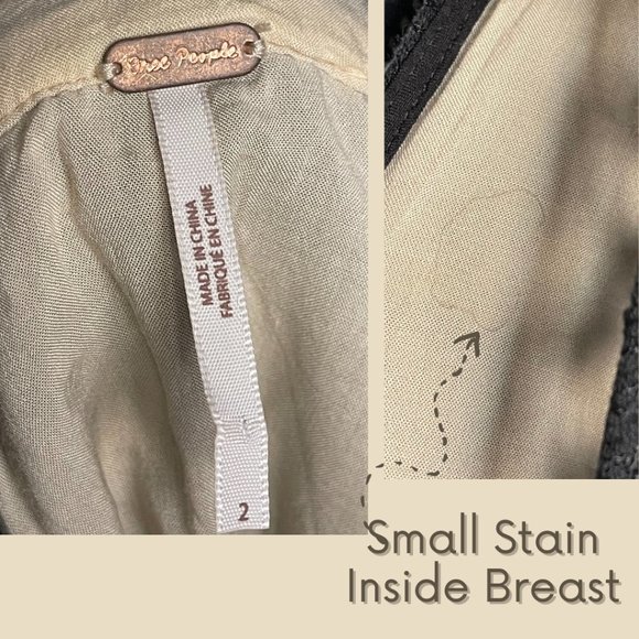 Free People One Million Lovers Lace Dress, Black & Nude, Size 2 - Picture 4 of 6